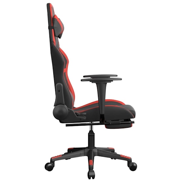 vidaXL Gamingstol med massage och fotstöd svart och röd konstläder Röd
