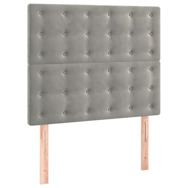 vidaXL Ramsäng med madrass ljusgrå 90x200 cm sammet Grå