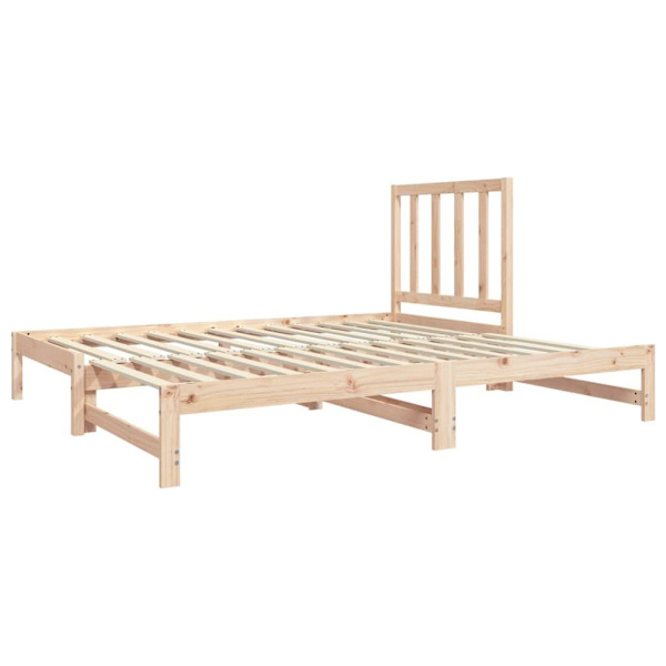 vidaXL Utdragbar dagbädd 2x(90x190) cm massiv furu Brun