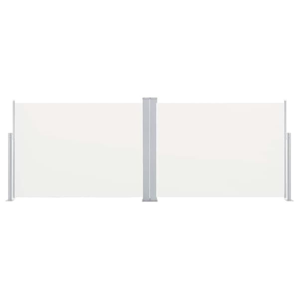 vidaXL Infällbar sidomarkis gräddvit 100x1000 cm Creme