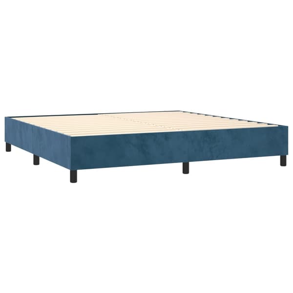 vidaXL Ramsäng med madrass mörkblå 200x200 cm sammet Blå