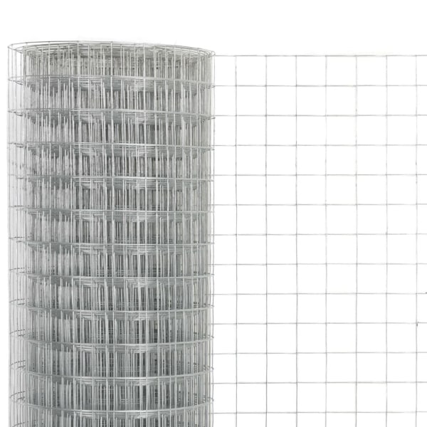 vidaXL Hönsnät galvaniserat stål 25x0,5 m silver Silver