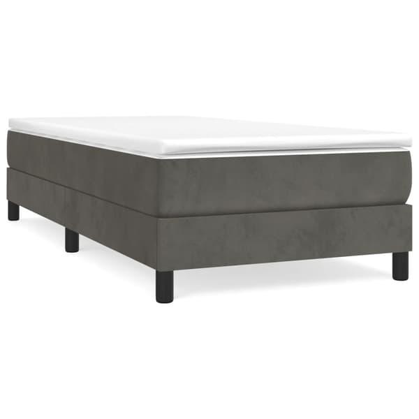 vidaXL Sängram utan madrass mörkgrå 90x190 cm sammet Grå