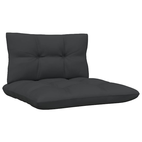 vidaXL Loungegrupp med dynor svart 3 delar massiv furu Svart