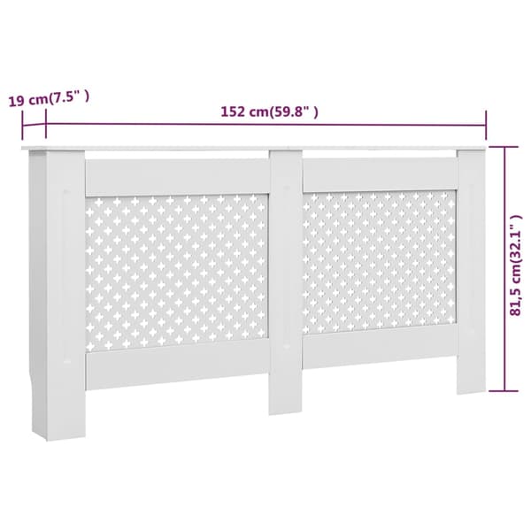 vidaXL Elementskydd 2 st vit 152x19x81,5 cm MDF Vit