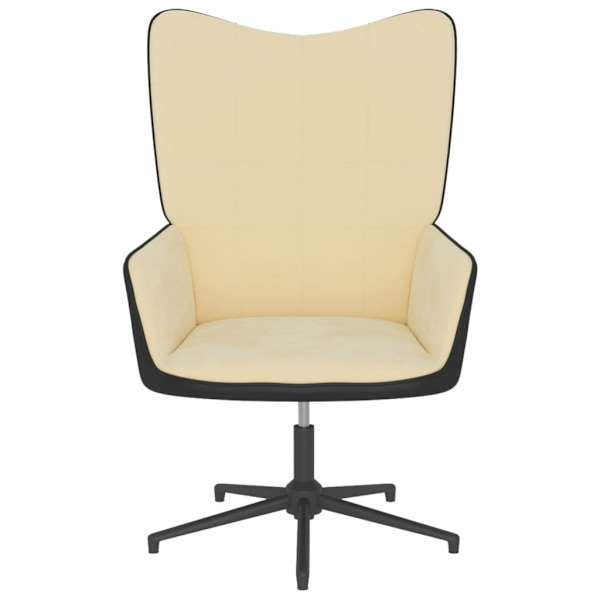 vidaXL Vilstol gräddvit sammet och PVC Creme
