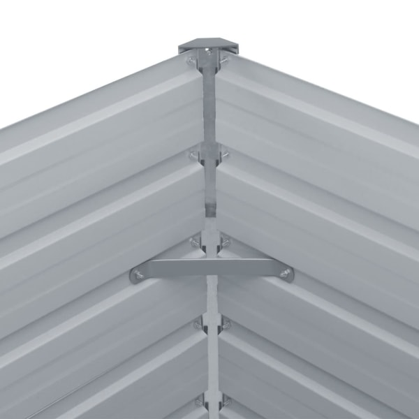 vidaXL Odlingslåda 129x129x46 cm galvaniserat stål grå grå