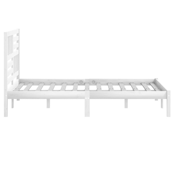 vidaXL Sängram vit massiv furu 120x200 cm enkelsäng Vit