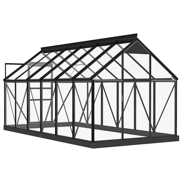 vidaXL Glasväxthus antracit 155x298x191 cm aluminium Antracit