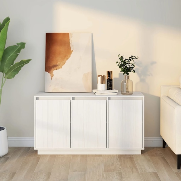 vidaXL Skänk vit 111x34x60 cm massiv furu Vit