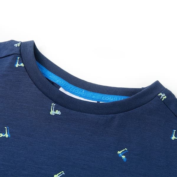 vidaXL T-shirt för barn mörkgrå 128 Blå