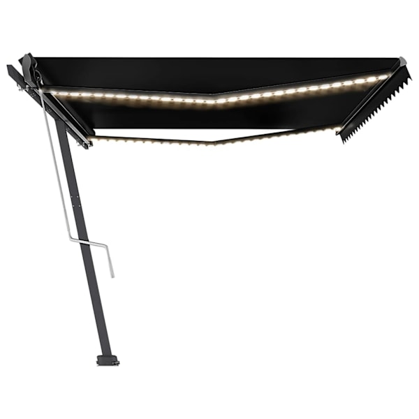 vidaXL Automatisk markis med vindsensor & LED 500x350 cm antracit Antracit