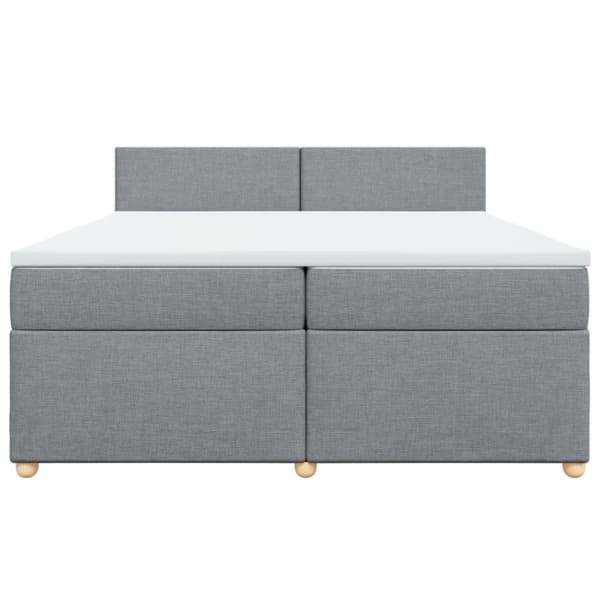 vidaXL Ramsäng med madrass ljusgrå 200x200 cm tyg Grå