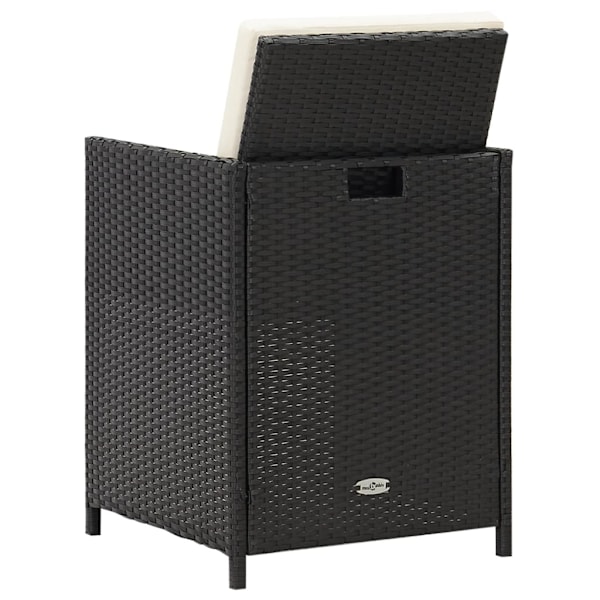 vidaXL Matstolar 2 st svart 52x56x85 cm polyrotting Svart