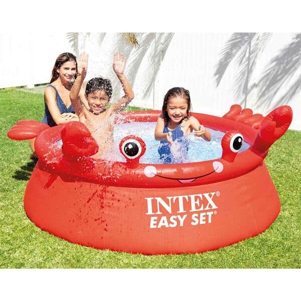 INTEX Uppblåsbar pool glad krabba Easy Set 183x51 cm Silver