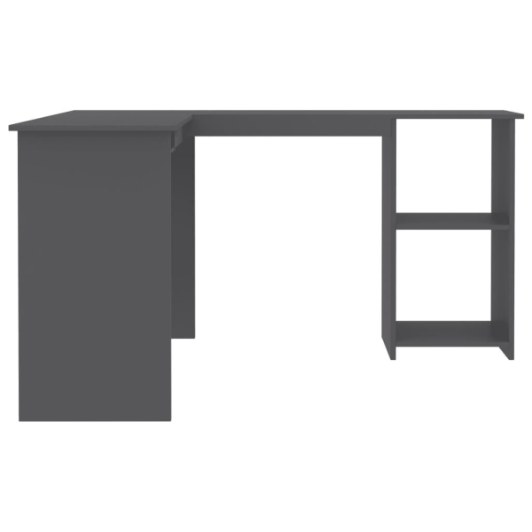 vidaXL Skrivbord L-format grå 120x140x75 cm konstruerat trä grå