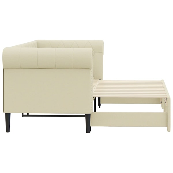 vidaXL Dagbädd utdragbar gräddvit 90x200 cm konstläder Kräm