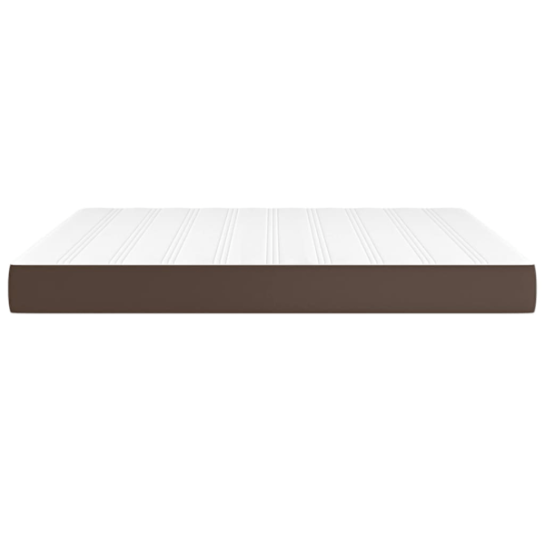 vidaXL Pocketresårmadrass brun 160x200x20 cm konstläder Brun
