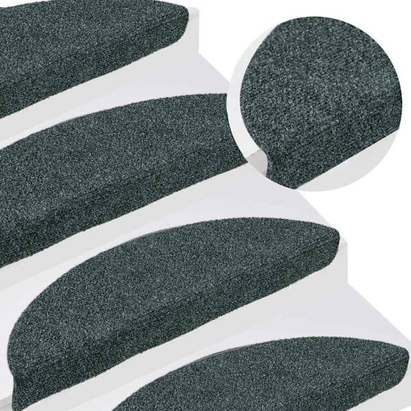 vidaXL Trappstegsmattor självhäftande 5 st grön 56x17x3 cm brodyr Grön