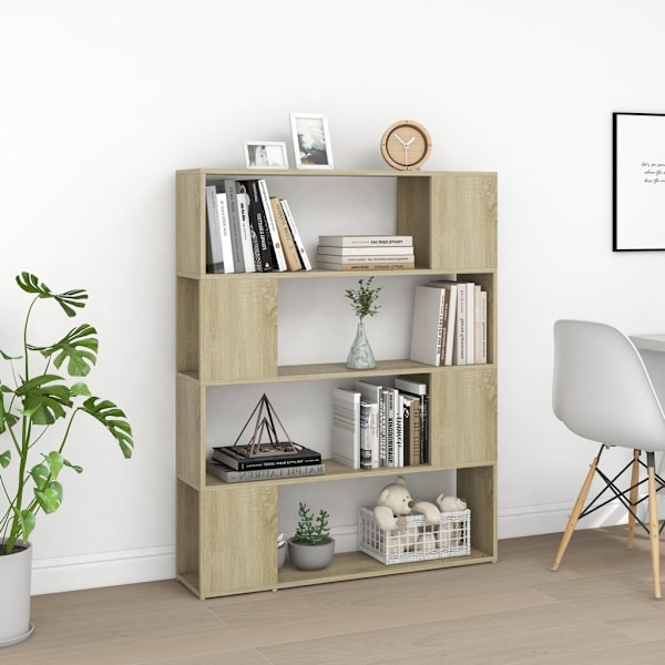 vidaXL Bokhylla Rumsavdelare sonoma-ek 100x24x124 cm Brun