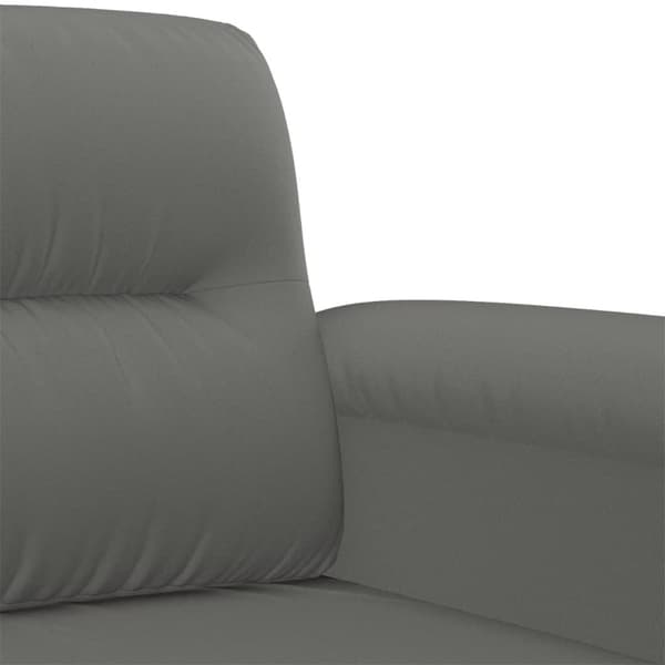 vidaXL Soffgrupp med kuddar 4 delar mörkgrå mikrofibertyg Grå