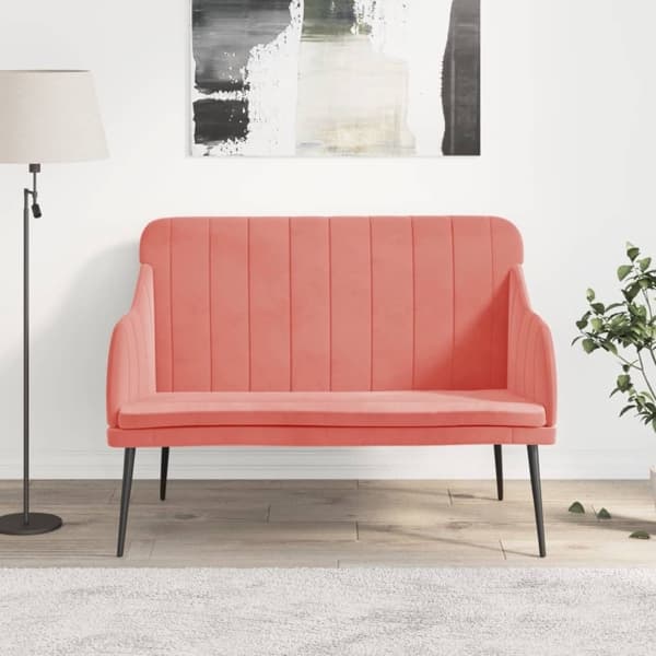 vidaXL Bänk rosa 110x76x80 cm sammet Rosa
