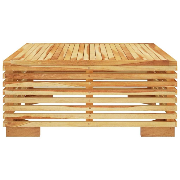vidaXL Soffbord för trädgården 69,5x69,5x31 cm massiv teak Brun