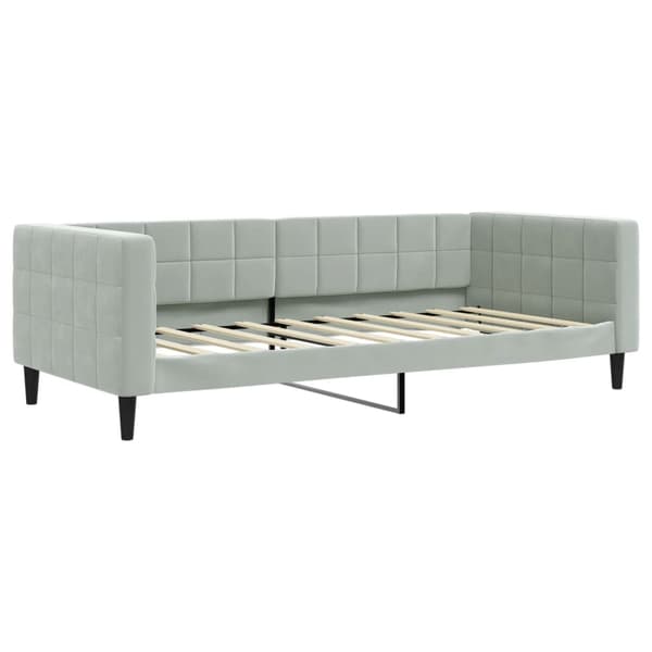 vidaXL Dagbädd med madrass ljusgrå 90x190 cm sammet Grå