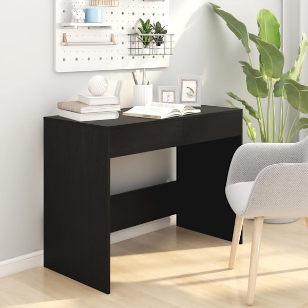 vidaXL Skrivbord svart 101x50x76,5 cm konstruerat trä Svart