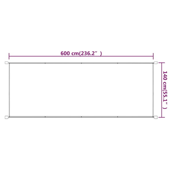 vidaXL Markis vertikal terrakotta 140x600 cm oxfordtyg Röd