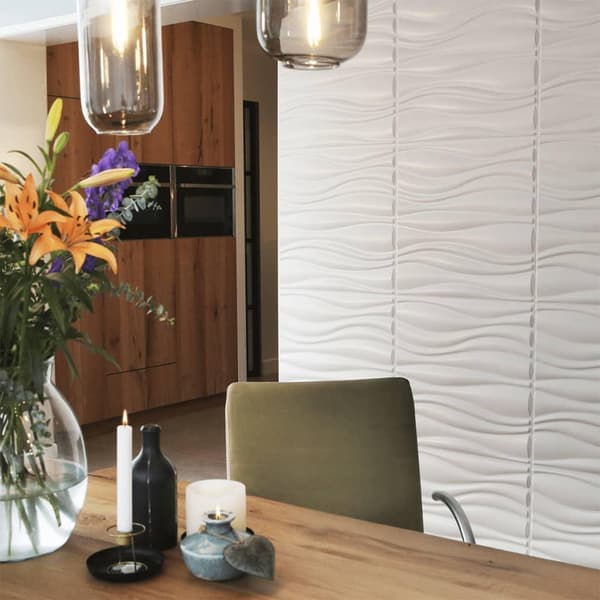 WallArt 3D Väggpaneler 24 st GA-WA04 waves Vit