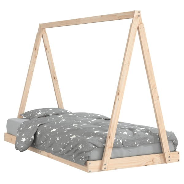 vidaXL Sängram för barn 90x190 cm massiv furu Brun
