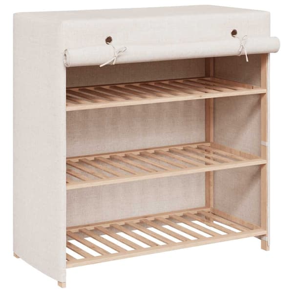 vidaXL Skoförvaring med överdrag vit 79x40x80 cm tyg Vit