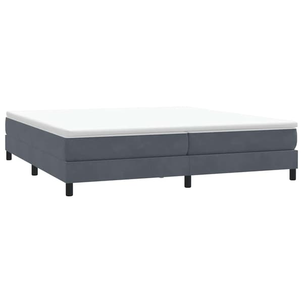 vidaXL Ramsäng med madrass mörkgrå 180x210 cm sammet Grå