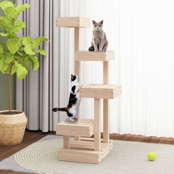 vidaXL Kattmöbel 45,5x49x103 cm massiv furu Brun