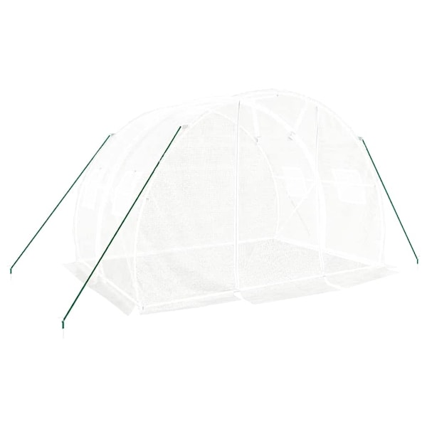 vidaXL Växthus med stålram vit 6 m² 3x2x2 m Vit