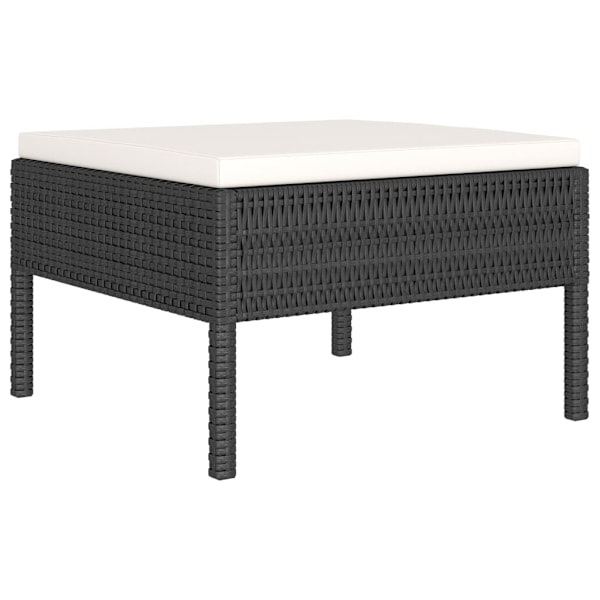 vidaXL Loungeset med dynor 6 delar svart konstrotting Svart