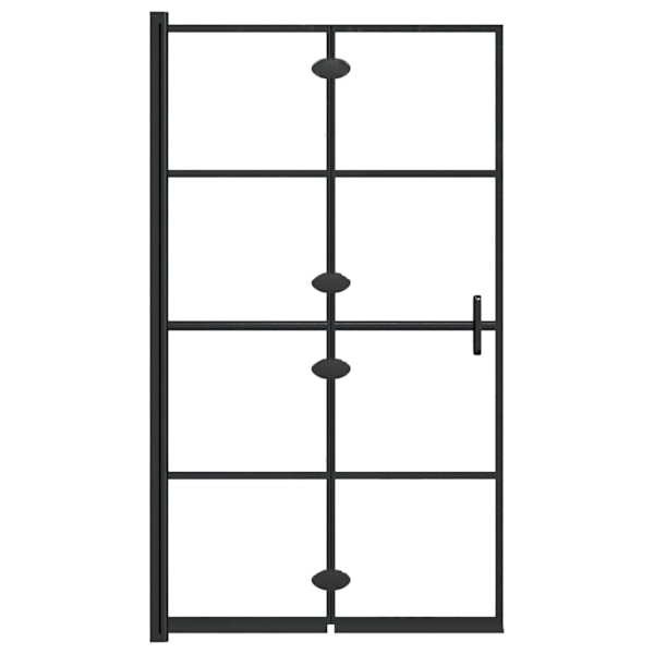 vidaXL Duschvägg fällbar ESG 80x140 cm svart