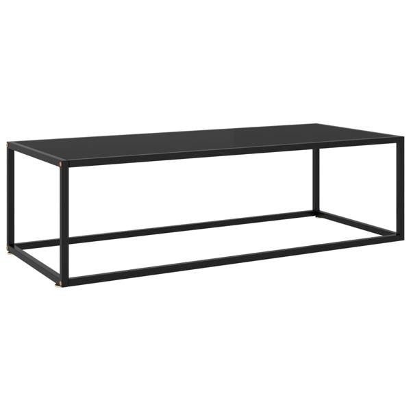 vidaXL Soffbord svart med svart glas 120x50x35 cm Svart