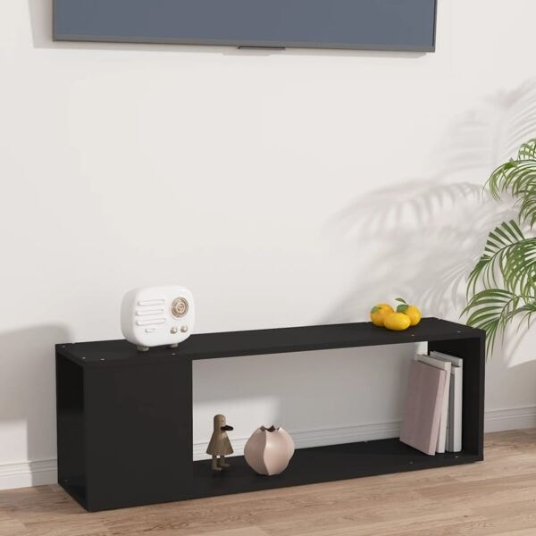 vidaXL Tv-bänk svart 100x24x32 cm konstruerat trä Svart