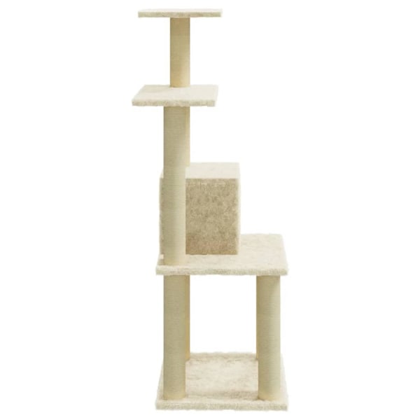 vidaXL Klösträd med sisalpelare gräddvit 105 cm Creme