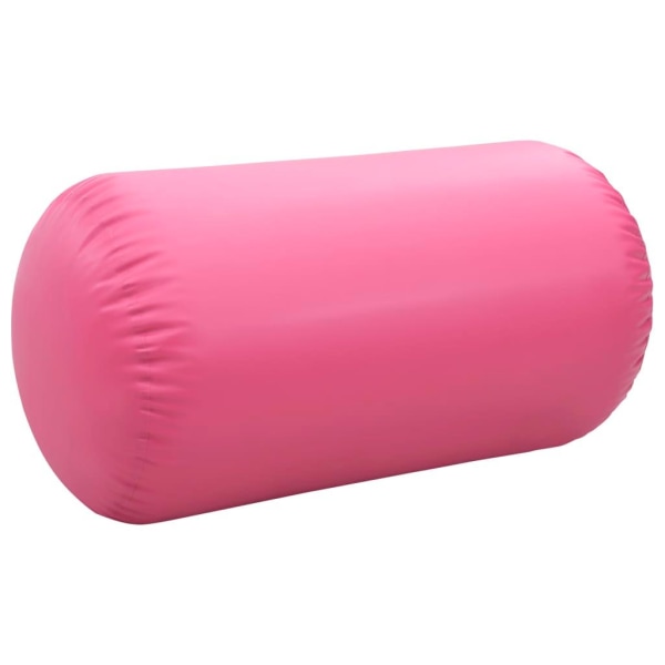 vidaXL Uppblåsbar gymnastikrulle med pump 120x90 cm PVC rosa Rosa