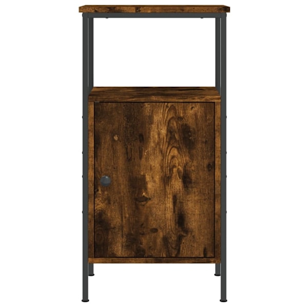 vidaXL Sängbord rökfärgad ek 41x31x80 cm konstruerat trä Brun