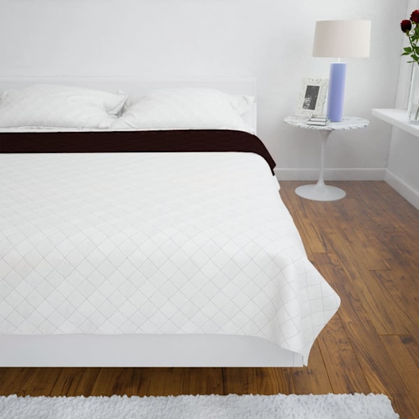vidaXL Dubbelsidigt vadderat överkast beige/brun 170 x 210 cm Beige