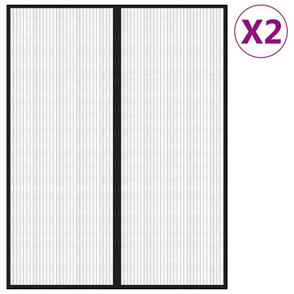 vidaXL Insektsdraperier 2 st med magneter svart 230x160 cm Svart