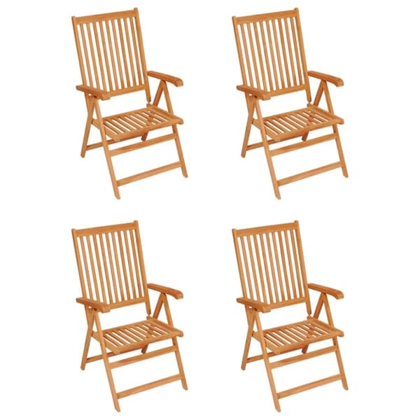 vidaXL Trädgårdsstolar med blåa dynor 4 st massiv teak Blå