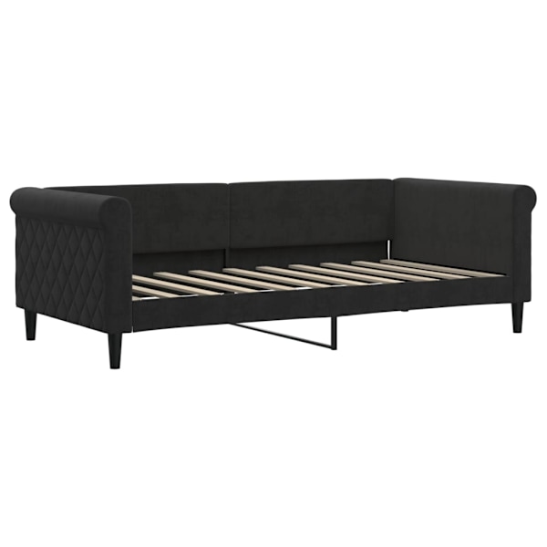 vidaXL Dagbädd utdragbar med lådor svart 90x190 cm sammet Svart