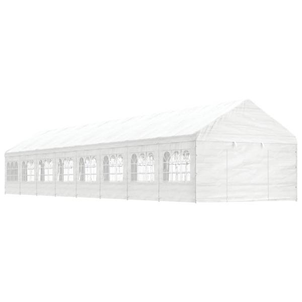 vidaXL Paviljong med tak vit 17,84x4,08x3,22 m polyeten Vit