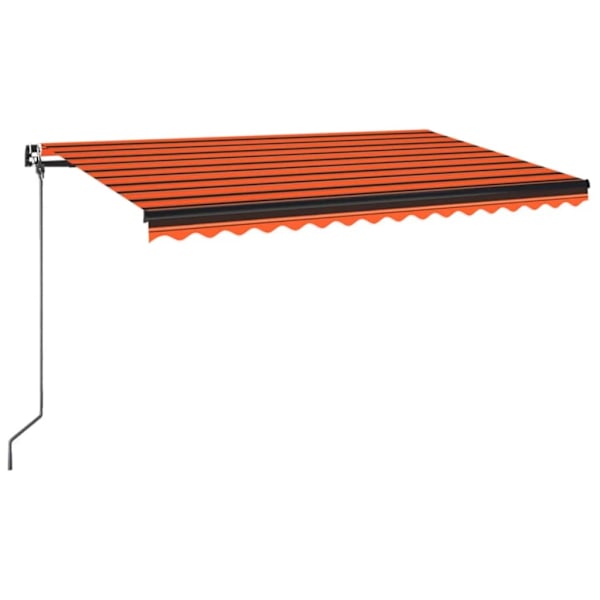 vidaXL Markis manuellt infällbar 450x350 cm orange och brun Flerfärgsdesign