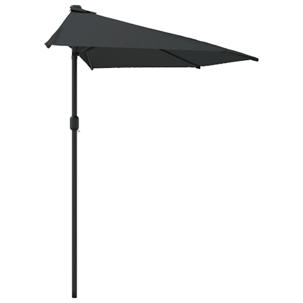 vidaXL Balkongparasoll m. aluminiumstolpe antracit 300x155 cm halvrunt Antracit